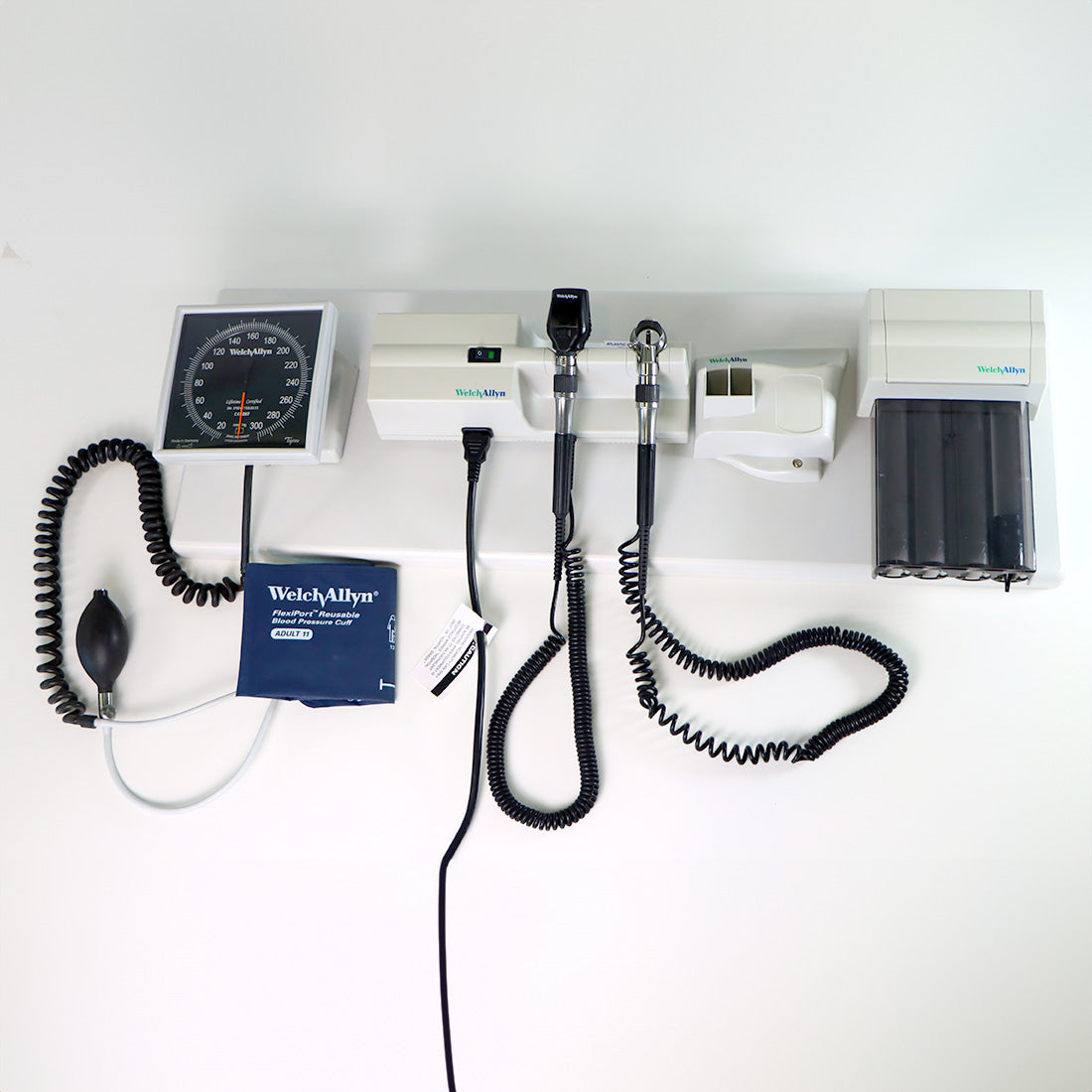 Welch Allyn Integrated Wall Diagnostic System Blood Pressure 2 Heads Specula Dispenser