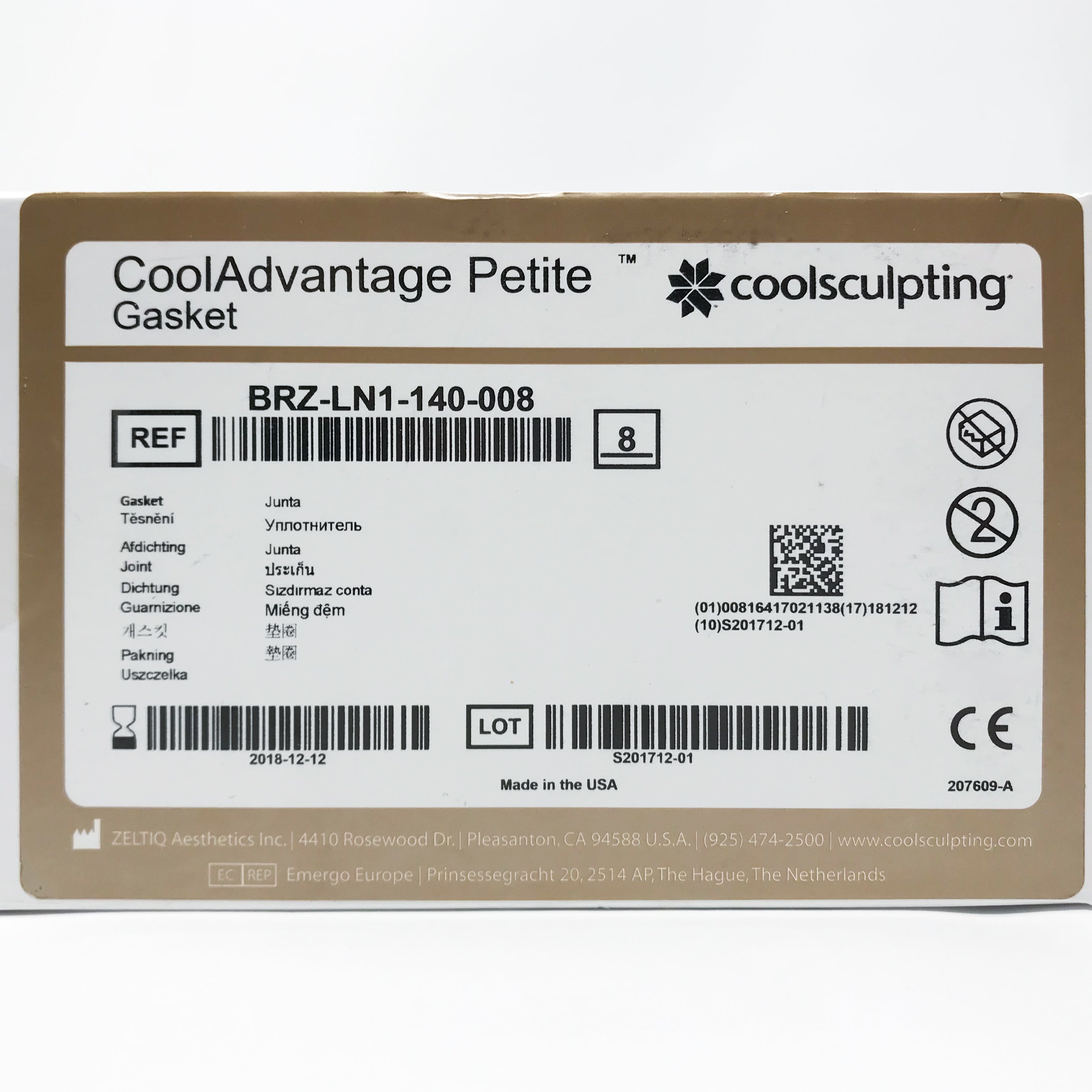 x6 Pcs ZELTIQ CoolSculpting CoolAdvantage PETITE GASKET BRZ-LN1-140-008 Exp12/18