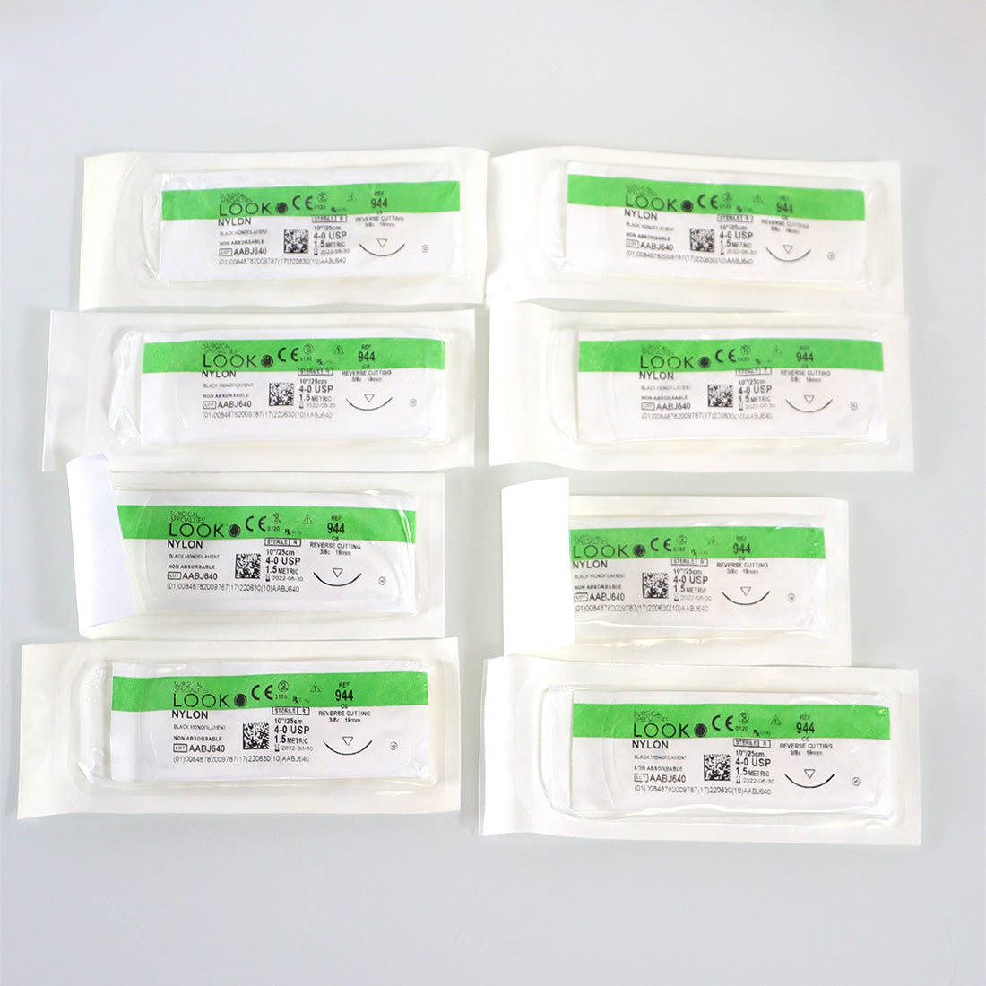 Surgical Specialty Look Nylon Black Monofilament 4-0 10"/25cm Suture 06/2022 x8