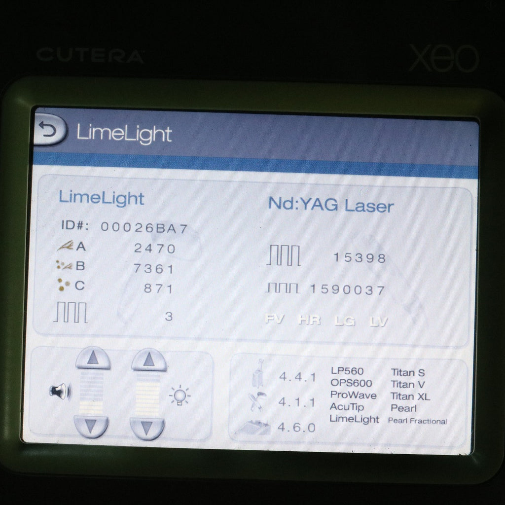 2017 Cutera Xeo NdYAG 1064 Laser 2 LOW SHOTS IPL Handpieces LimeLight ProWave LX