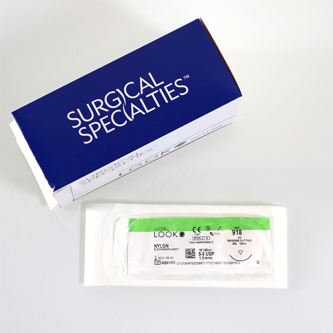 Surgical Specialty Look 918 Nylon Monofilament 5-0 18"/45cm Suture 09/2021 x13