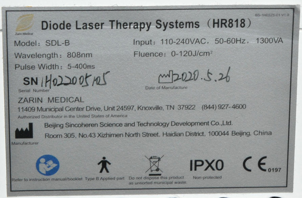 2020 ZARIN HR818 810 Diode Laser Hair Removal Reduction 16 x 12 mm Spot HR 818