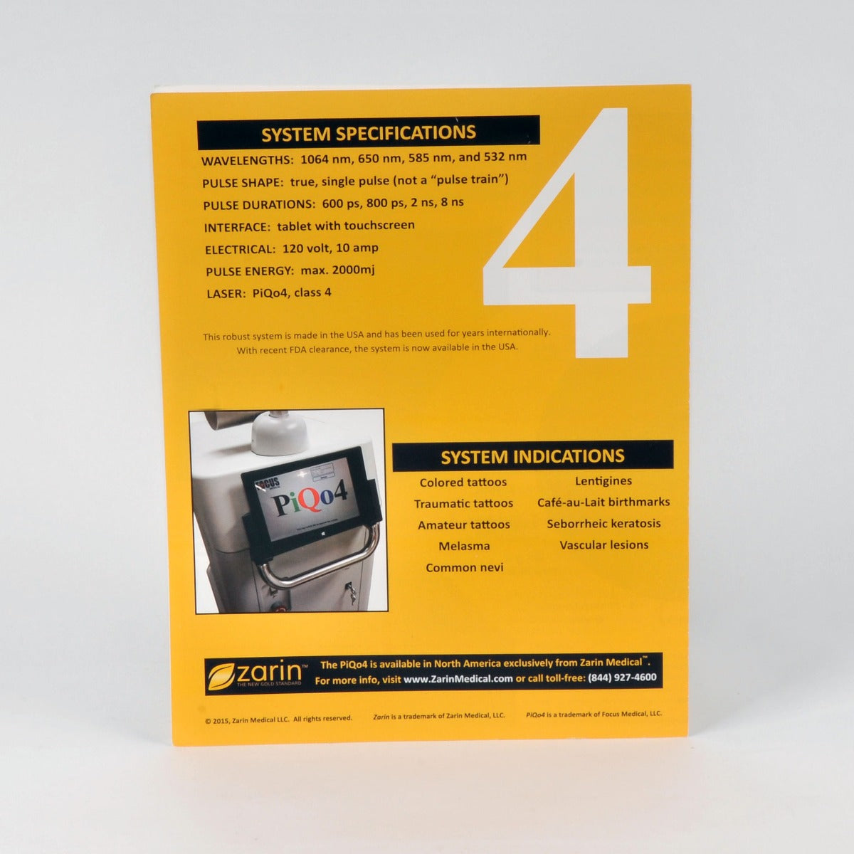 ZARIN PiQo4 4-Wavelength Picosecond Laser Marketing Brochure Tattoo Removal
