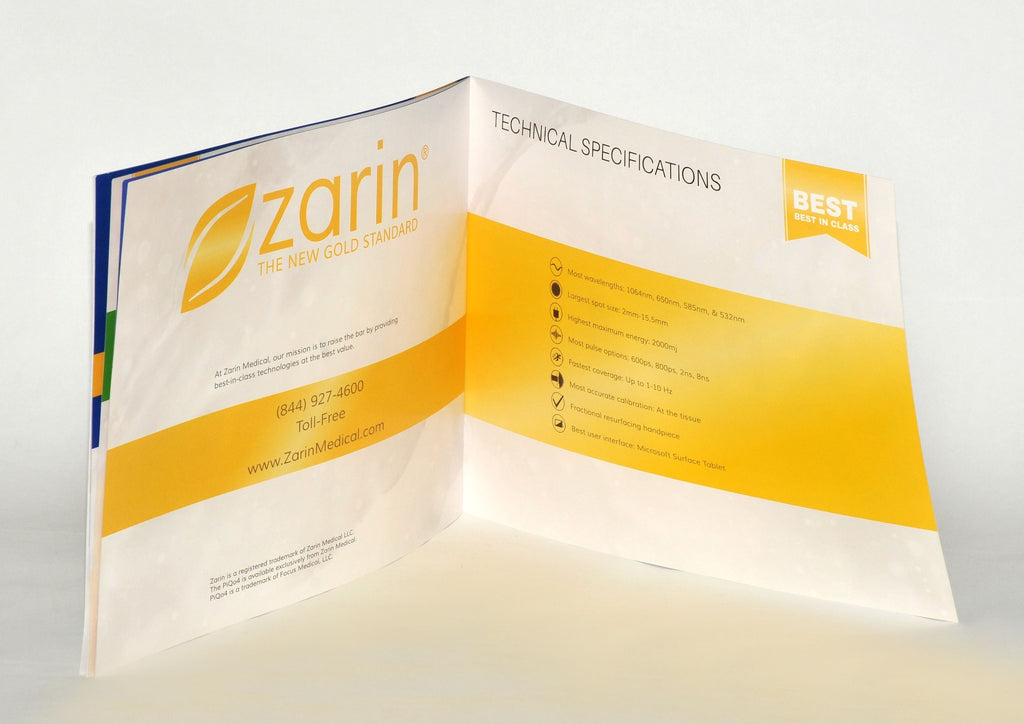 ZARIN PiQo4 Tattoo Removal Laser Marketing Technical Specs Color Brochure