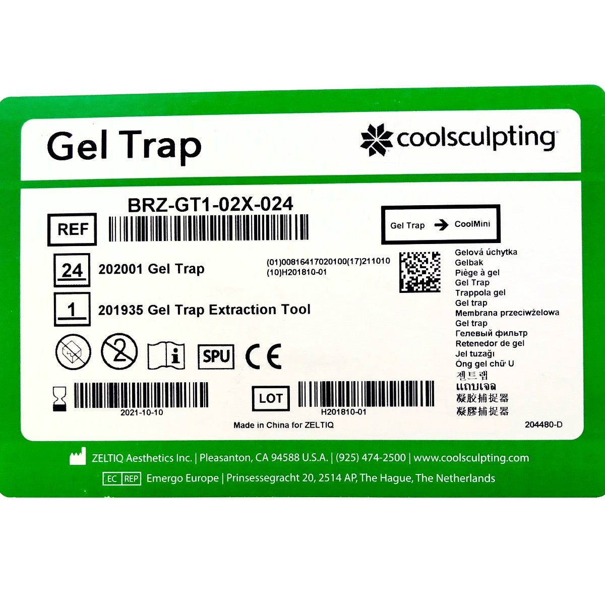 Zeltiq CoolSculpting CoolMini Gel Trap BRZ-GT1-02X-024 Exp. 10/10/21 - 24 Pack