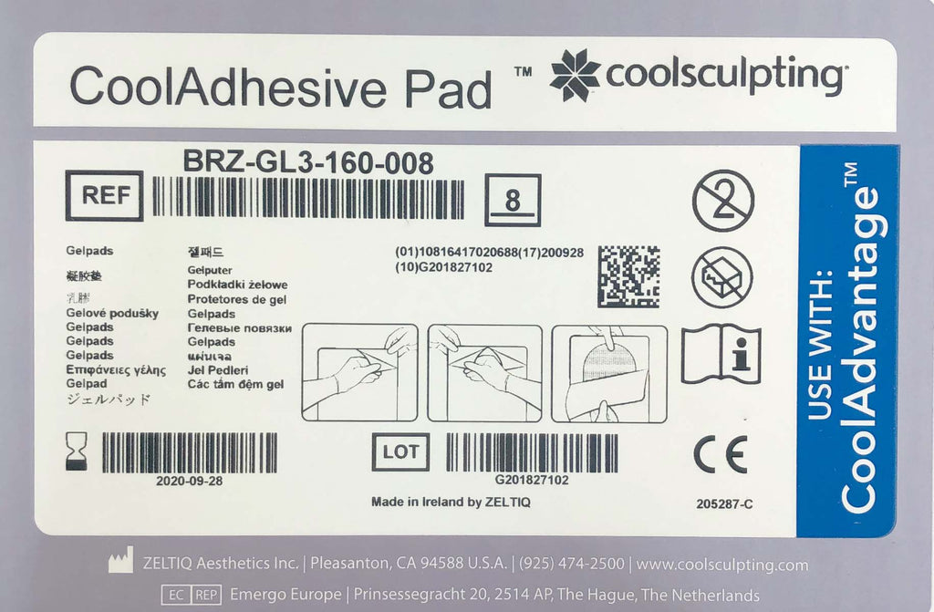 Zeltiq CoolSculpting Cool ADVANTAGE BRZ-GL3-160-008 CoolAdhesive Pads 8PK 2020