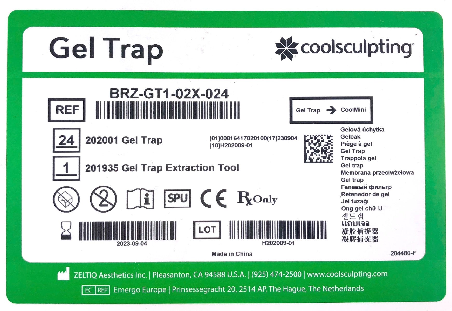 Zeltiq CoolSculpting CoolMini Gel Trap BRZ-GT1-02X-024 24 PACK EXP 2023-09 NEW