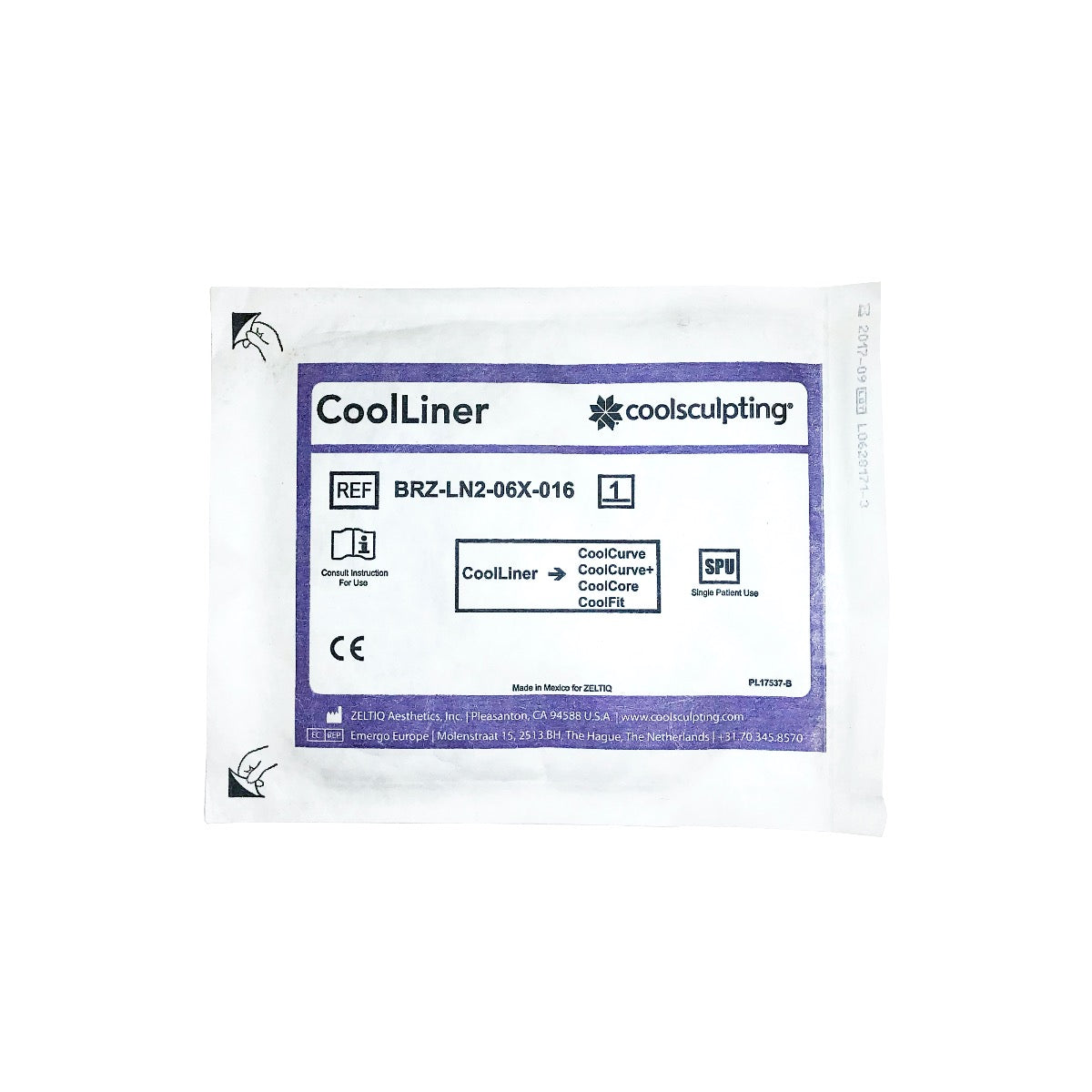 Zeltiq CoolSculpting CoolLiner CoolCurve CoolCore BRZ-LN2-06X-016 09/17 - 4 Pack