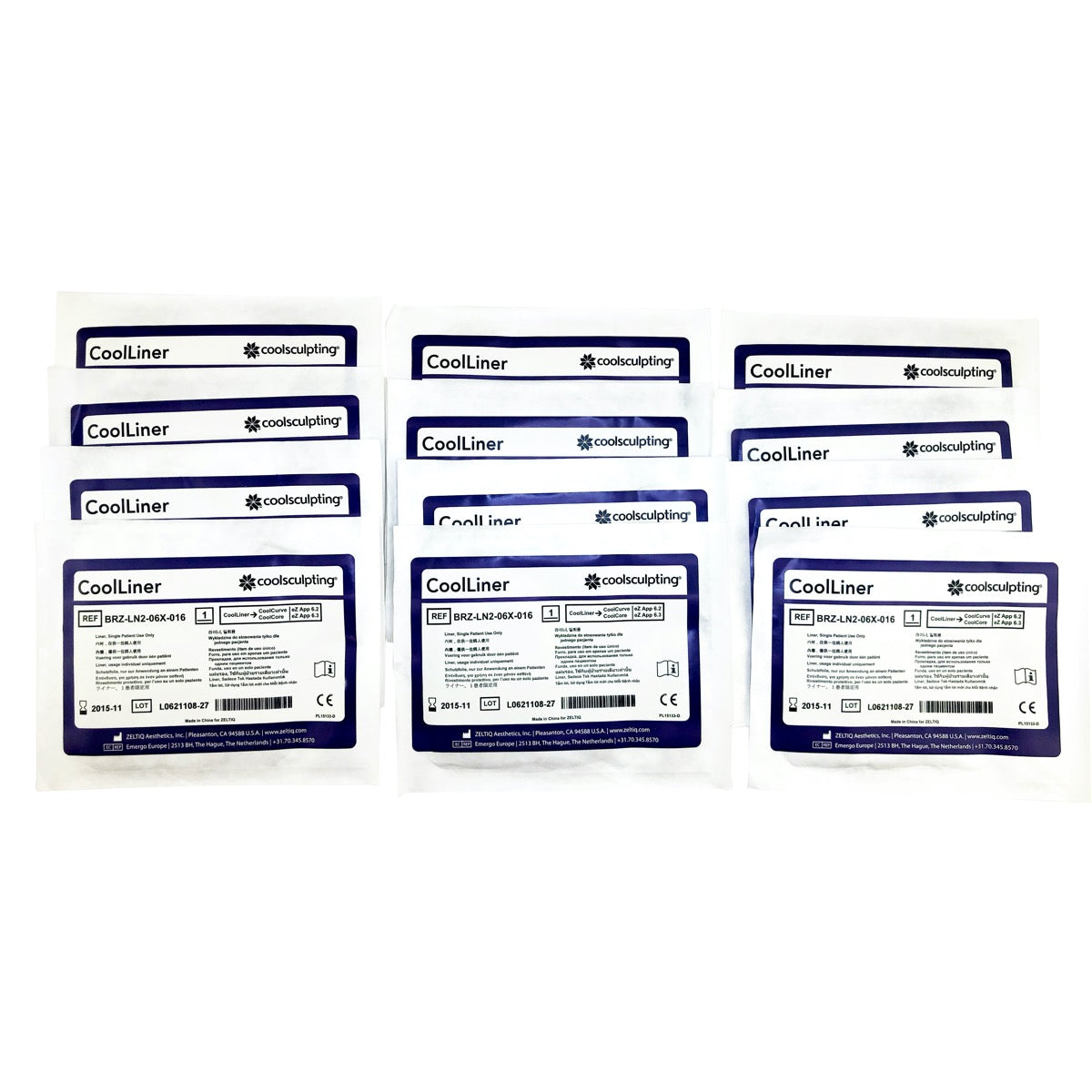 Zeltiq CoolSculpting CoolLiner CoolCurve CoolCore BRZ-LN2-06X-016 11/15 - 12 Pack