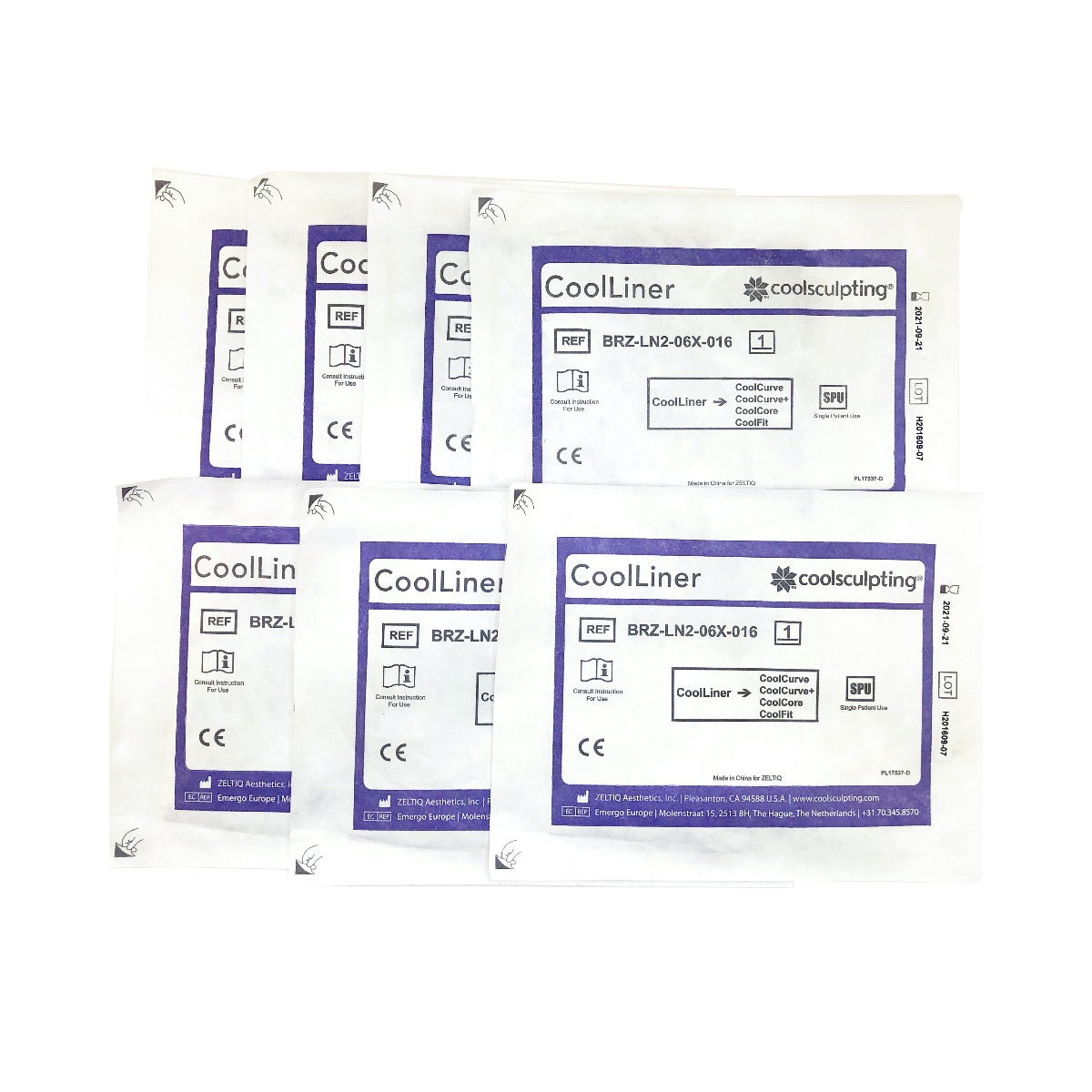 Zeltiq CoolSculpting CoolLiner CoolCurve CoolCore BRZ-LN2-06X-016 09/21 - 7 Pack
