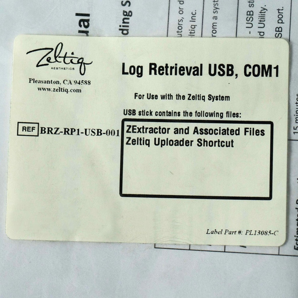 ZELTIQ Log Retrieval USB EN 13081 ZExtractor & Uploader Shortcut BRZ-RP1-USB-001