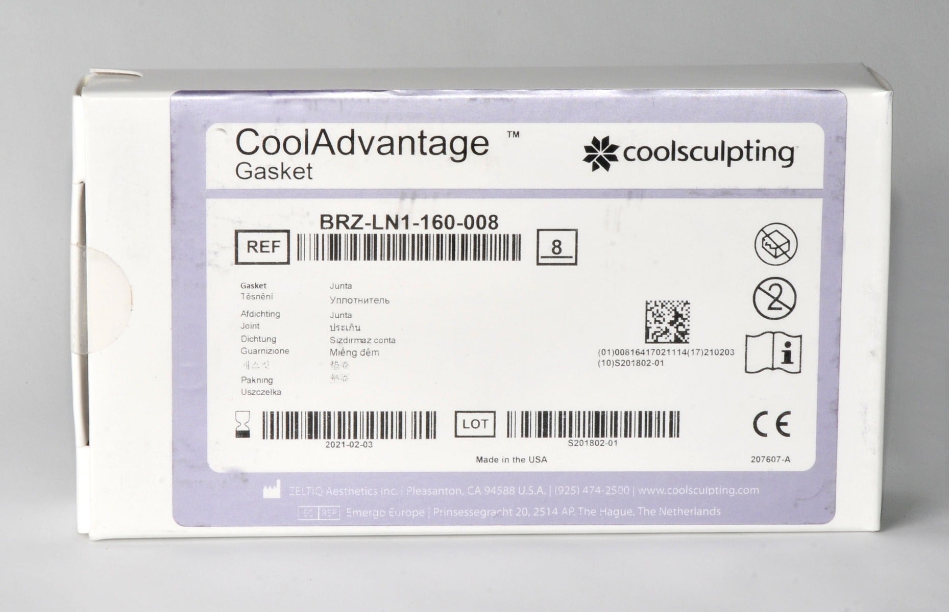 ZELTIQ CoolSculpting CoolAdvantage Applicator Gaskets BRZ-LN1-160-008 02/21 NEW!