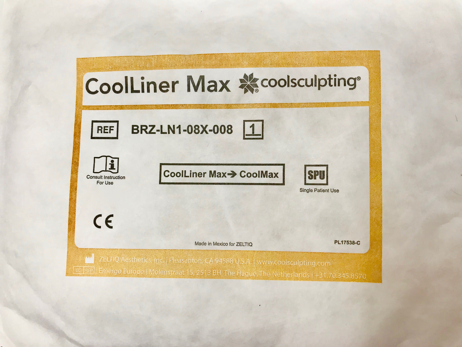 Zeltiq CoolLiner Max CoolSmooth Cool Liner BRZ-LN1-08X-008 CoolSculpting x13 Pcs