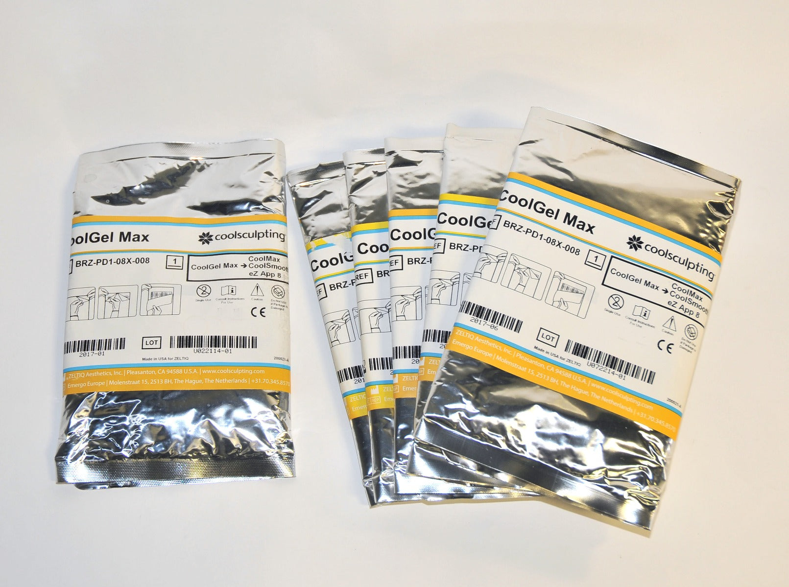 ZELTIQ CoolGel Max CoolSculpting CoolSmooth BRZ-PD1-08X-008 Cool Gel (x6Pcs)