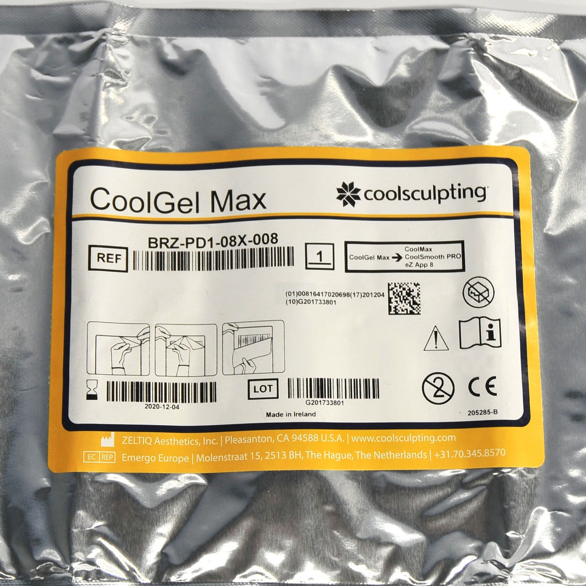 ZELTIQ CoolGel MAX CoolSculpt CoolSmooth PRO BRZ-PD1-08X-008 Cool Gel (Exp 2020)