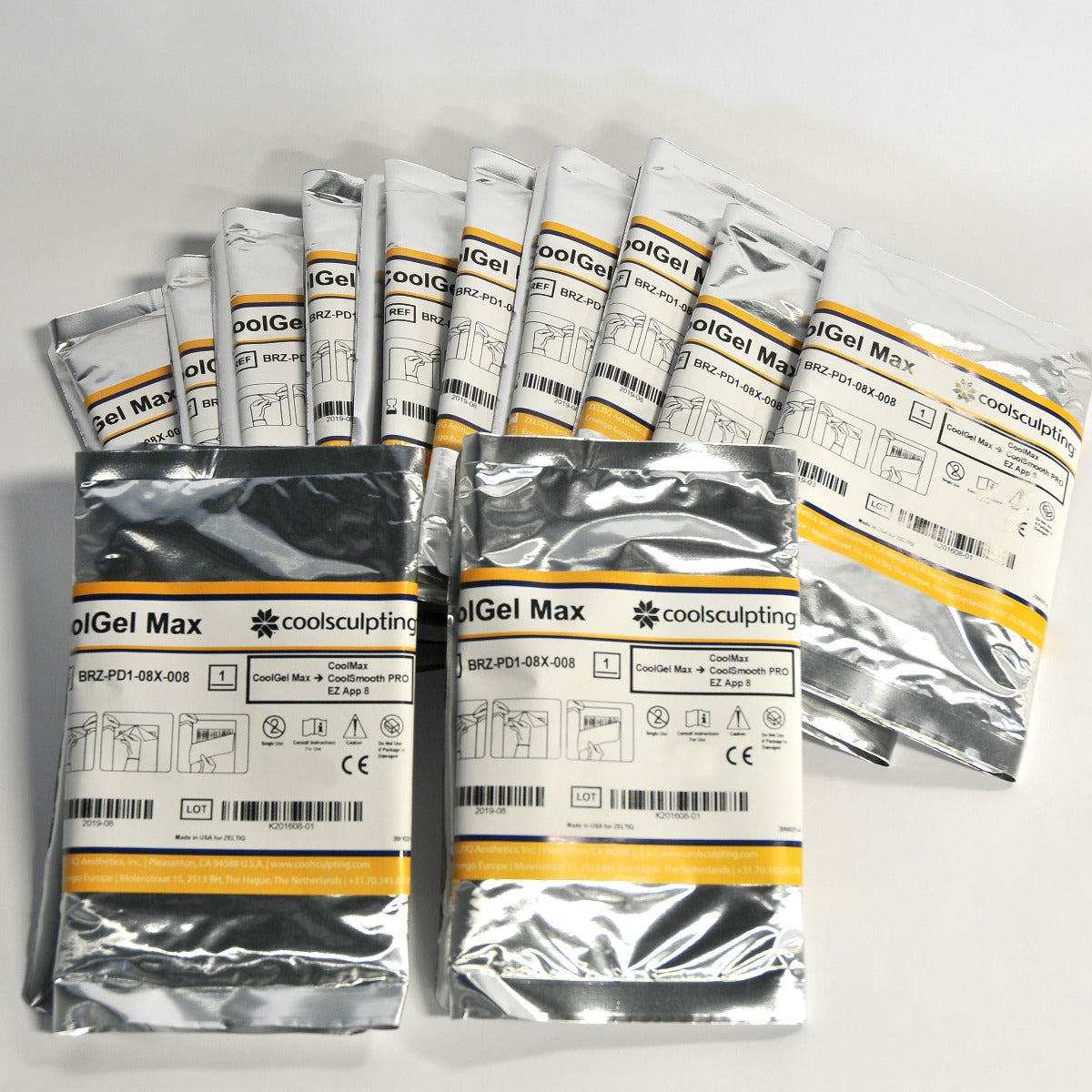 ZELTIQ CoolGel Max CoolSculpting CoolSmooth PRO BRZ-PD1-08X-008 Cool Gel x12Pcs