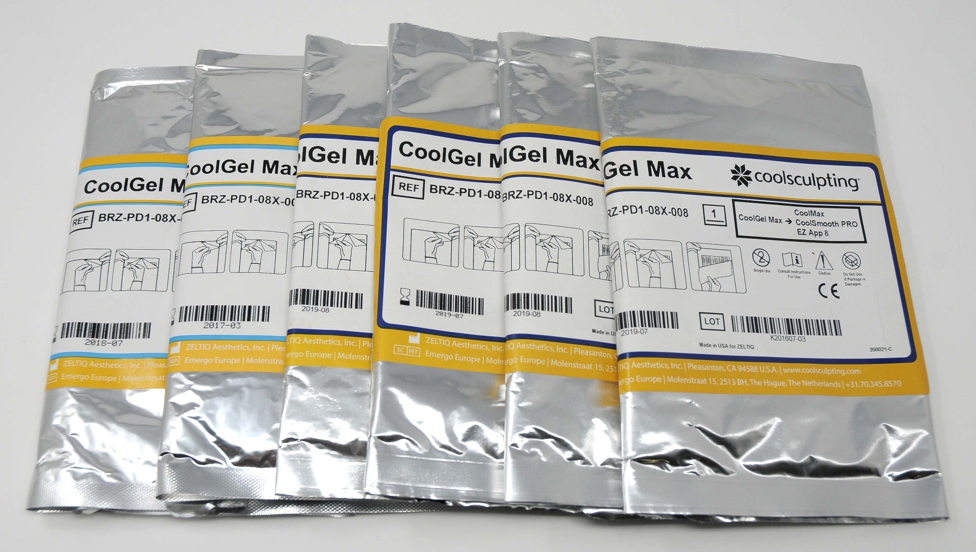 Gel Pads CoolGel Max Box of 6 BRZ-PD1-08X-008 Coolsculpting Cool Gel pads pad