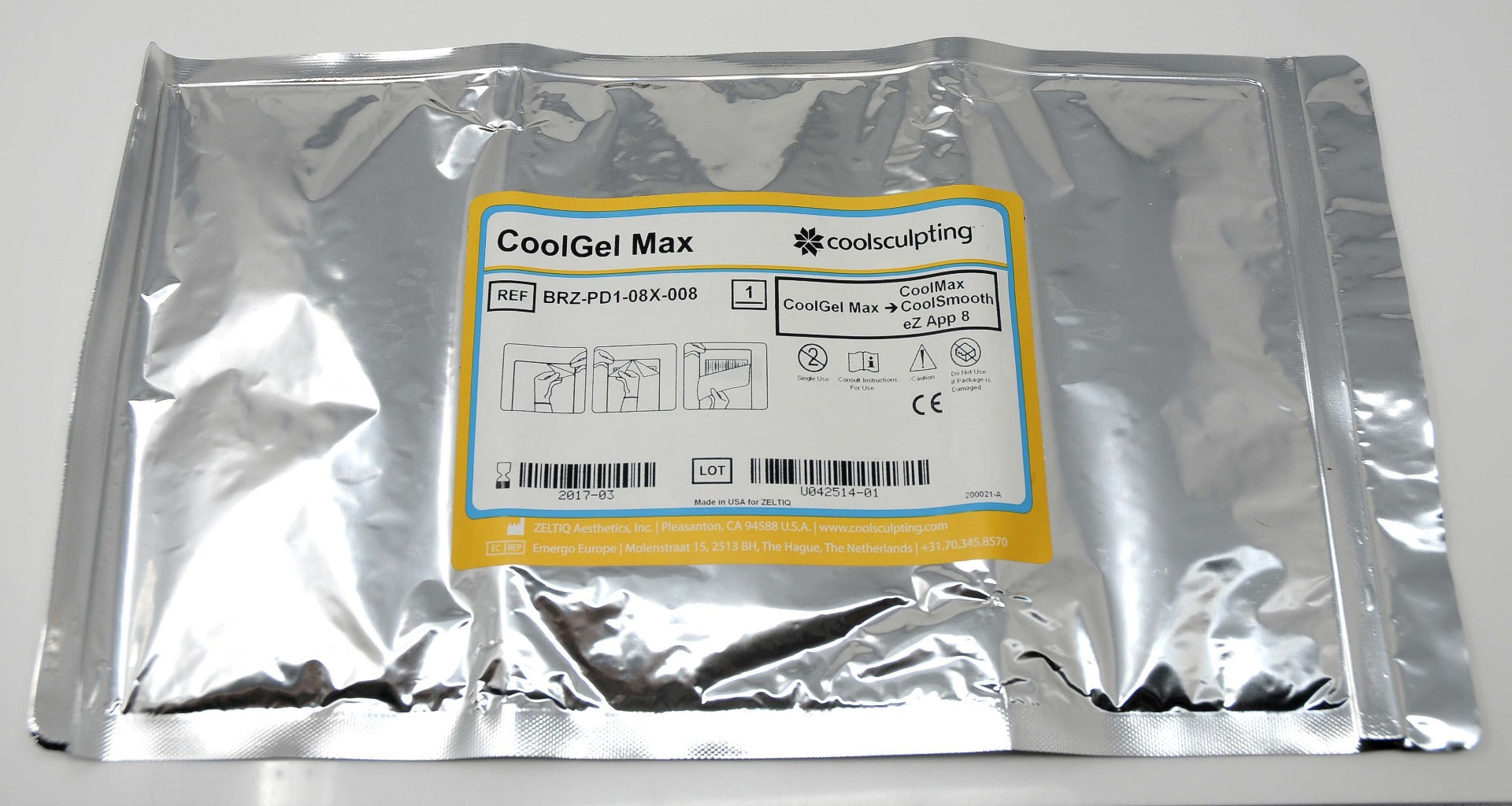 Gel Pads CoolGel Max Box of 6 BRZ-PD1-08X-008 Coolsculpting Cool Gel pads pad
