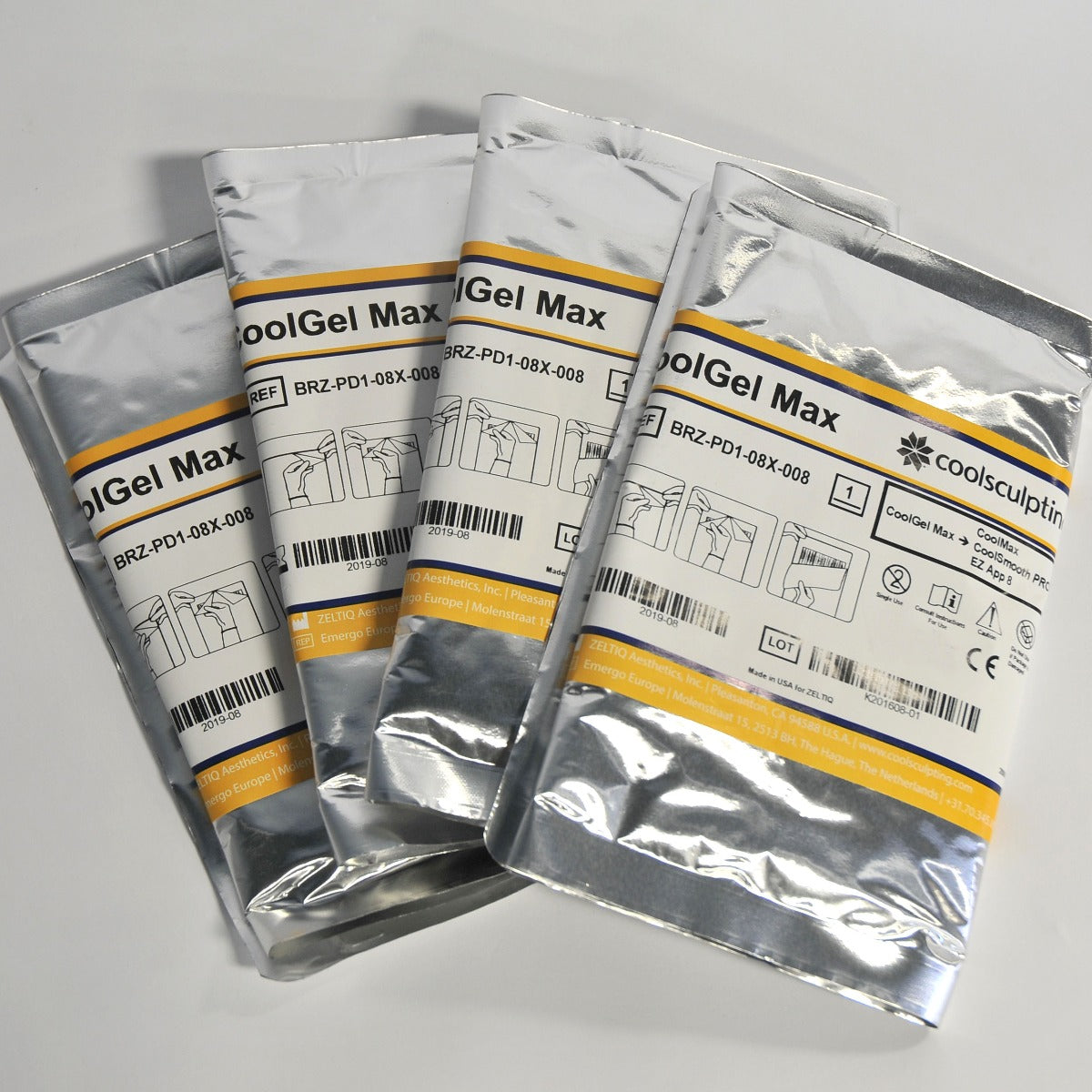 ZELTIQ CoolGel MAX CoolSculpt CoolSmooth PRO BRZ-PD1-08X-008 Cool Gel (x4 Pcs)