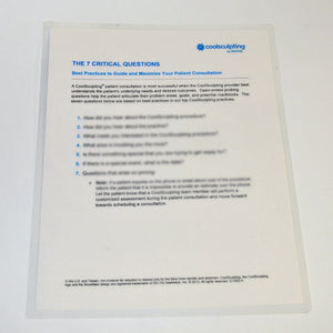 ZELTIQ CoolSculpting "7 Critical Questions" Best Practice Guide Patient Brochure