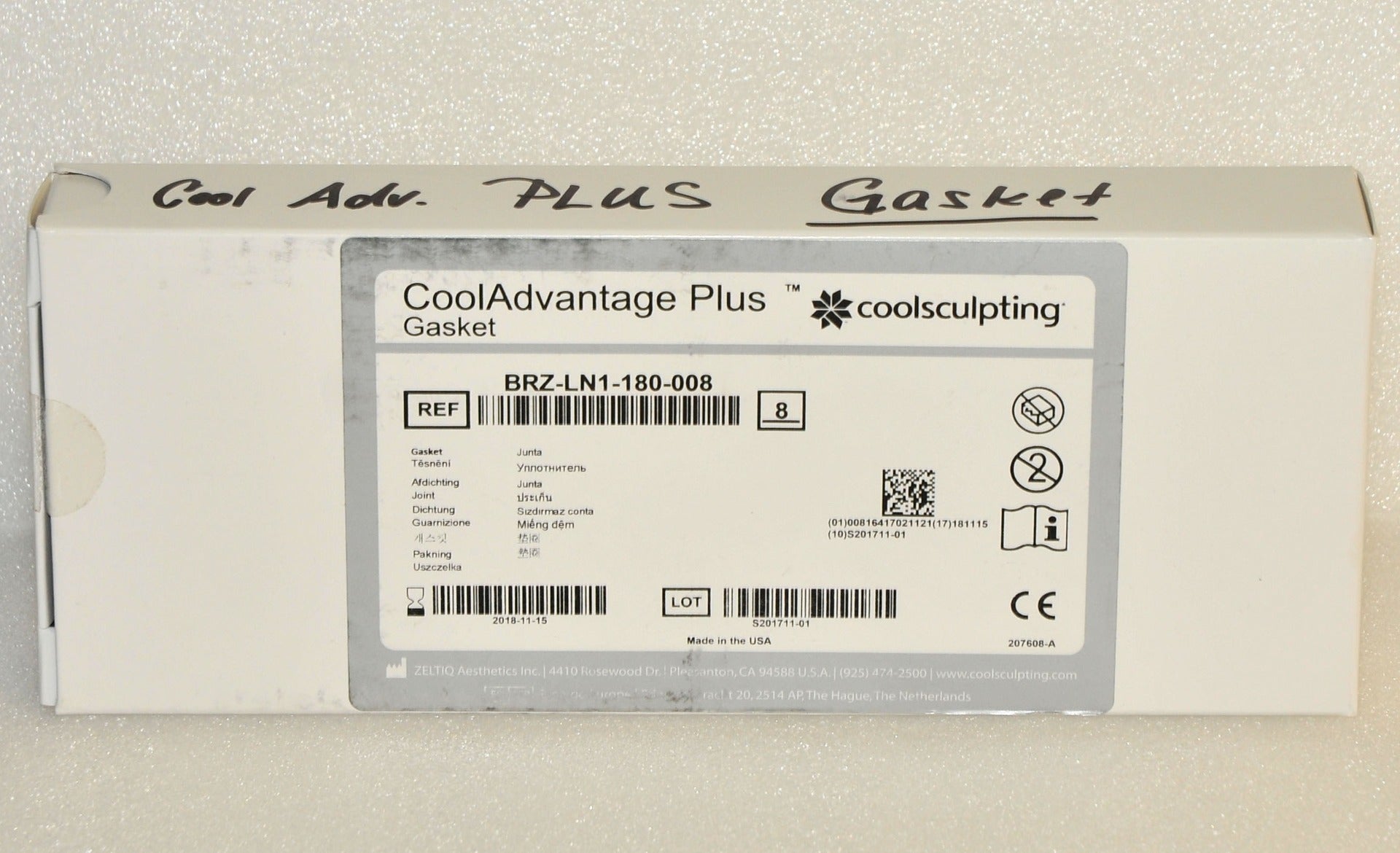 Zeltiq CoolSculpting COOLADVANTAGE PLUS Gasket BRZ-LN1-180-008 (x8 Pcs)