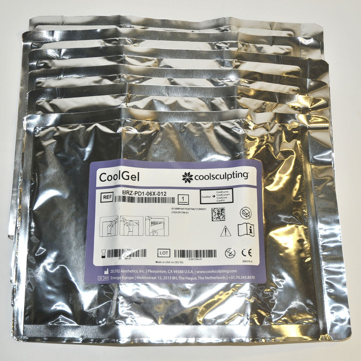 ZELTIQ CoolSculpting CoolGel CoolCurve+ Gel Pads BRZ-PD1-06X-012 CoolSculpt (x6)
