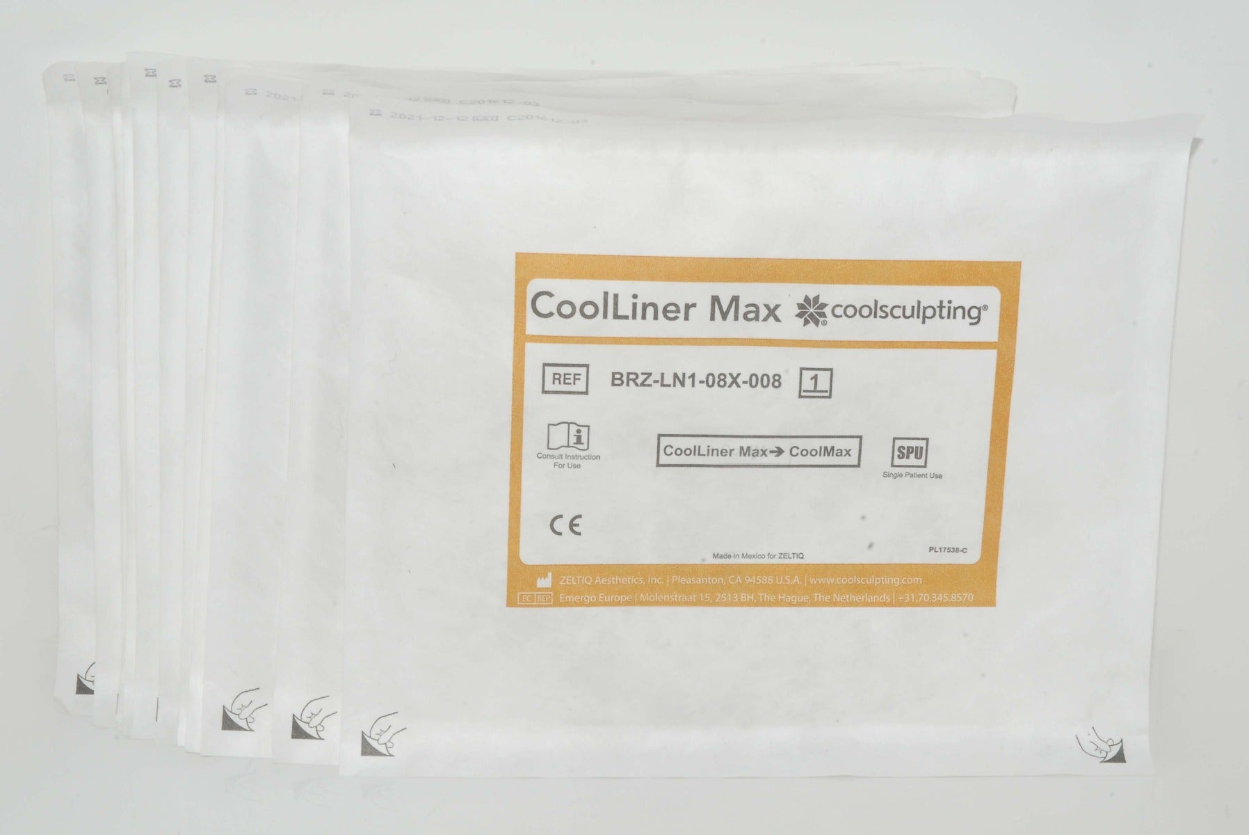 ZELTIQ CoolSculpting CoolLiner Cool Max CoolMax Liner BRZ-LN1-08X-008 (x16 Pcs)