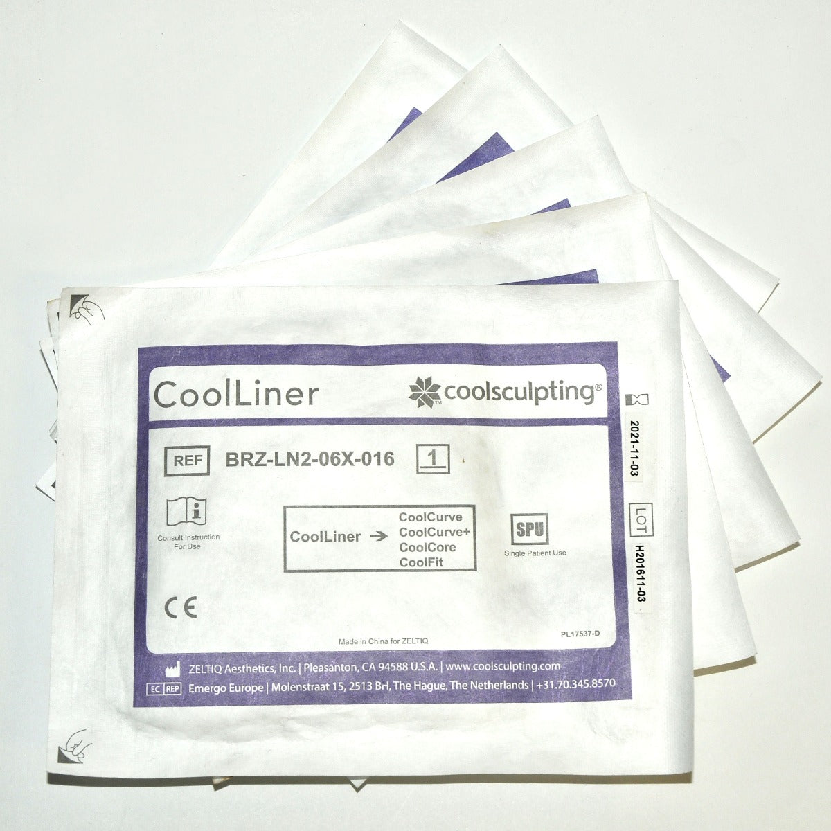 Zeltiq CoolSculpting CoolLiner Purple BRZ-LN2-06X-016 CoolCurve+ (x5 Pcs)