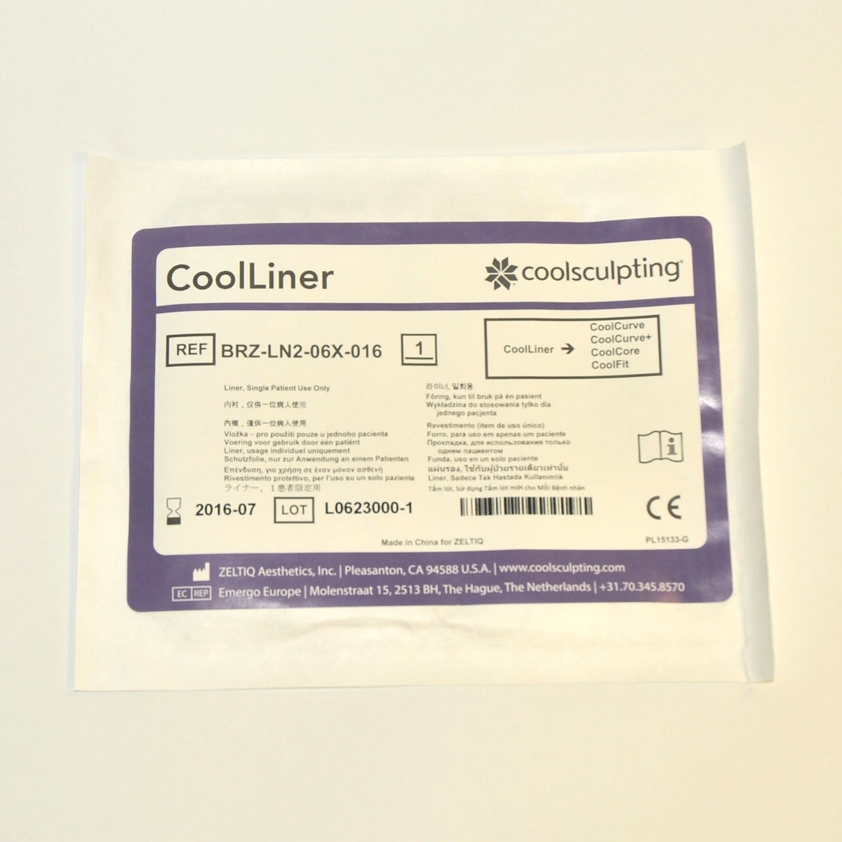 Zeltiq CoolSculpting CoolLiner Purple BRZ-LN2-06X-016 CoolCurve+ Lot of 8 Pcs