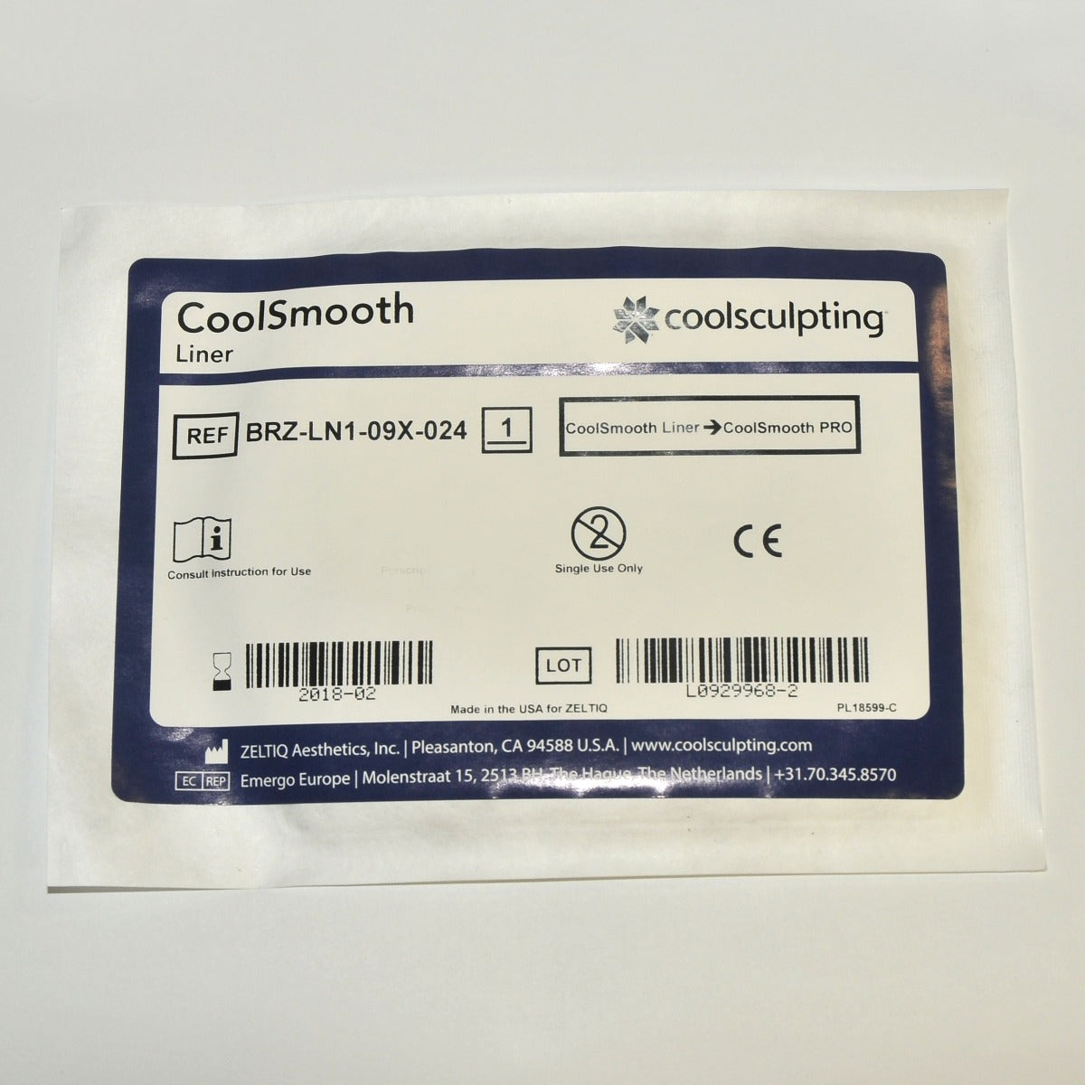 Zeltiq CoolSculpting CoolSmooth PRO Liner BRZ-LN1-09X-024 Cool Smooth Exp18 27Pc