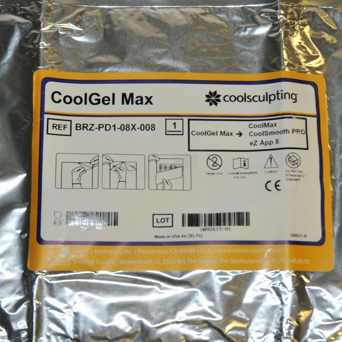 ZELTIQ CoolGel MAX CoolSculpt CoolSmooth PRO BRZ-PD1-08X-008 Cool Gel (x2 Pcs)