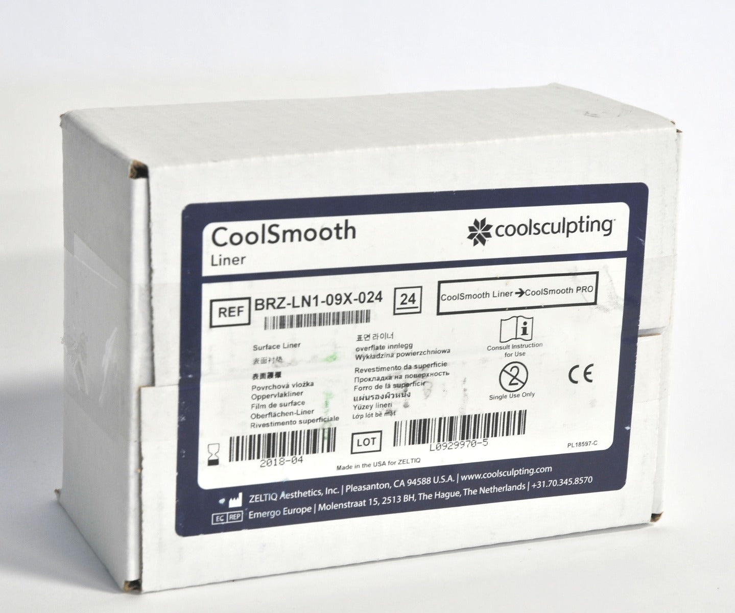 ZELTIQ Coolsculpting CoolSmooth PRO Liner BRZ-LN1-09X-024 Exp: 04/18 **NEW**