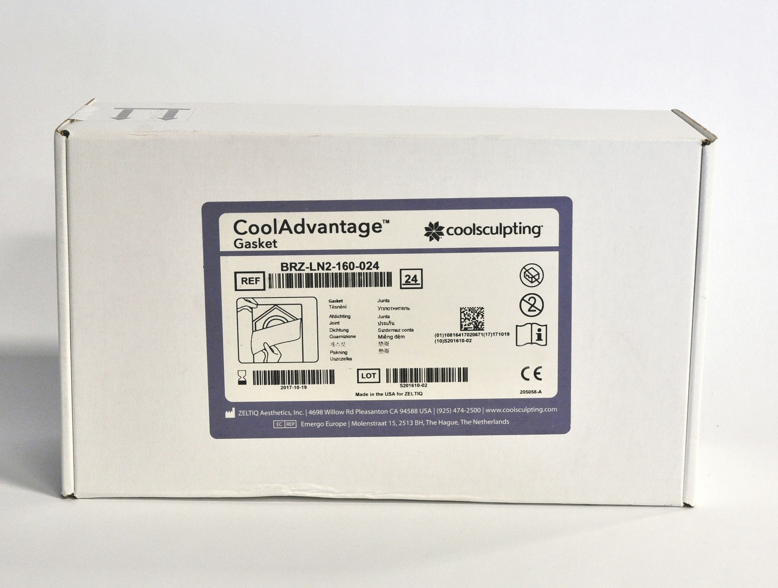 ZELTIQ CoolSculpting CoolAdvantage GASKET BRZ-LN2-160-024 (x24Pcs) Exp 10/2017