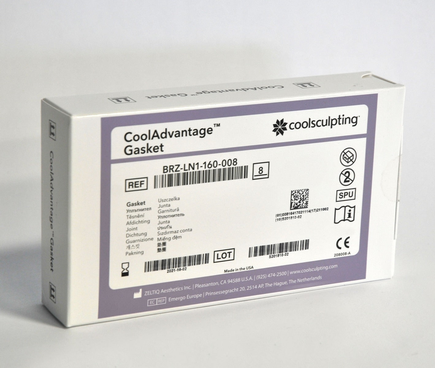 ZELTIQ CoolSculpting CoolAdvantage Applicator Gaskets BRZ-LN1-160-008 Exp-10/21