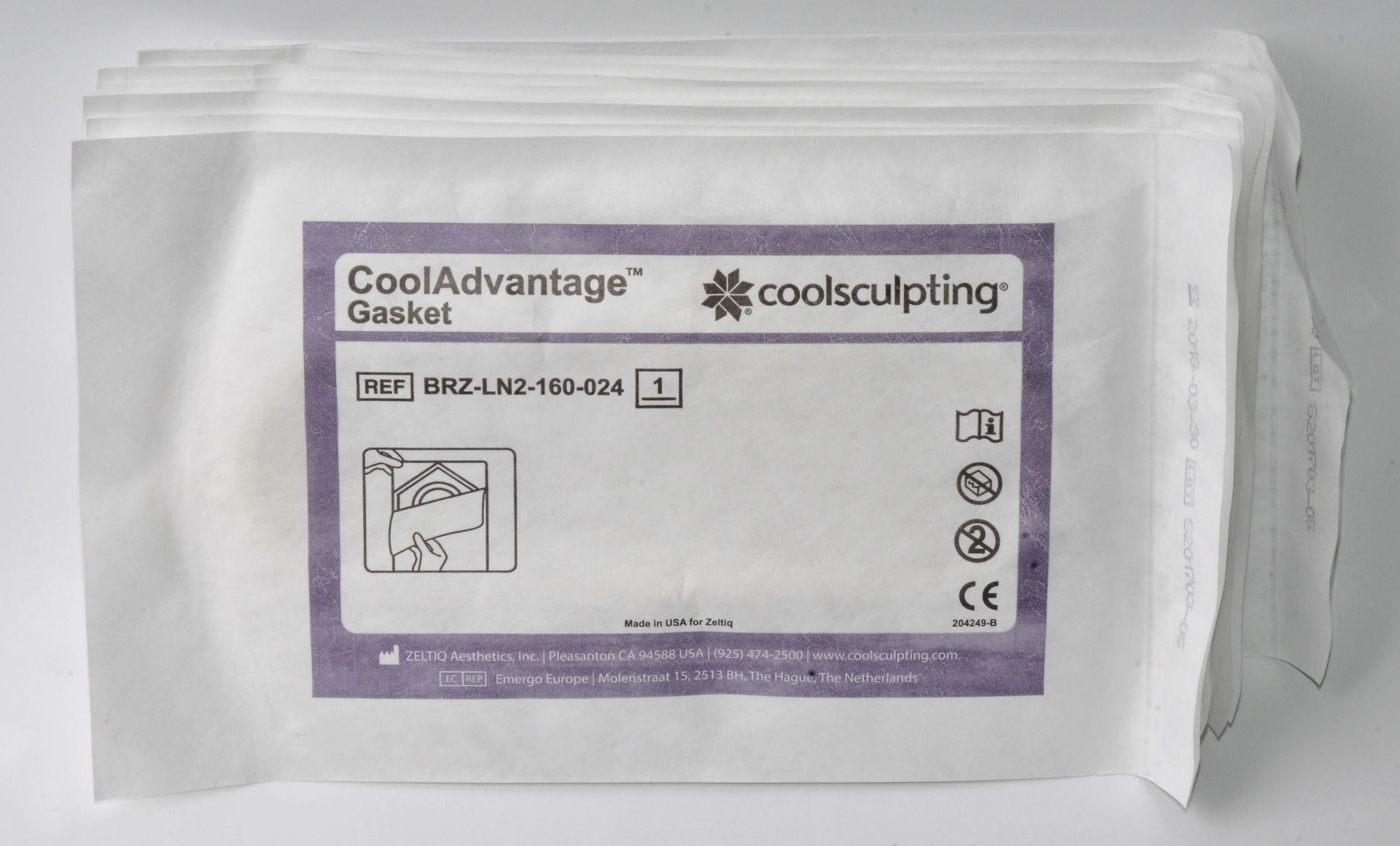 ZELTIQ CoolSculpting CoolAdvantage GASKETS BRZ-LN2-160-024 (x8Pcs) Exp 3/18