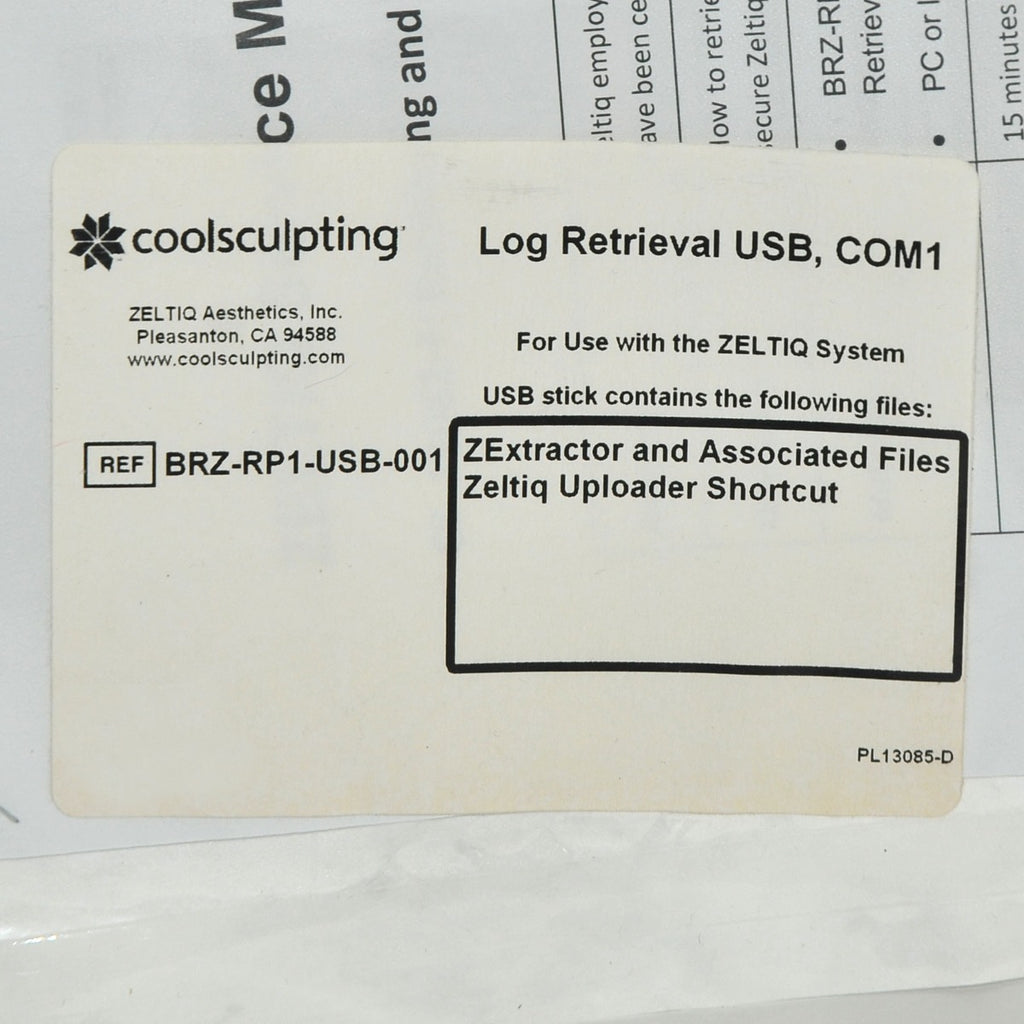 Zeltiq Coolsculpting Log Retrieval USB Stick ZExtractor Uploader BRZ-RP1-USB-001