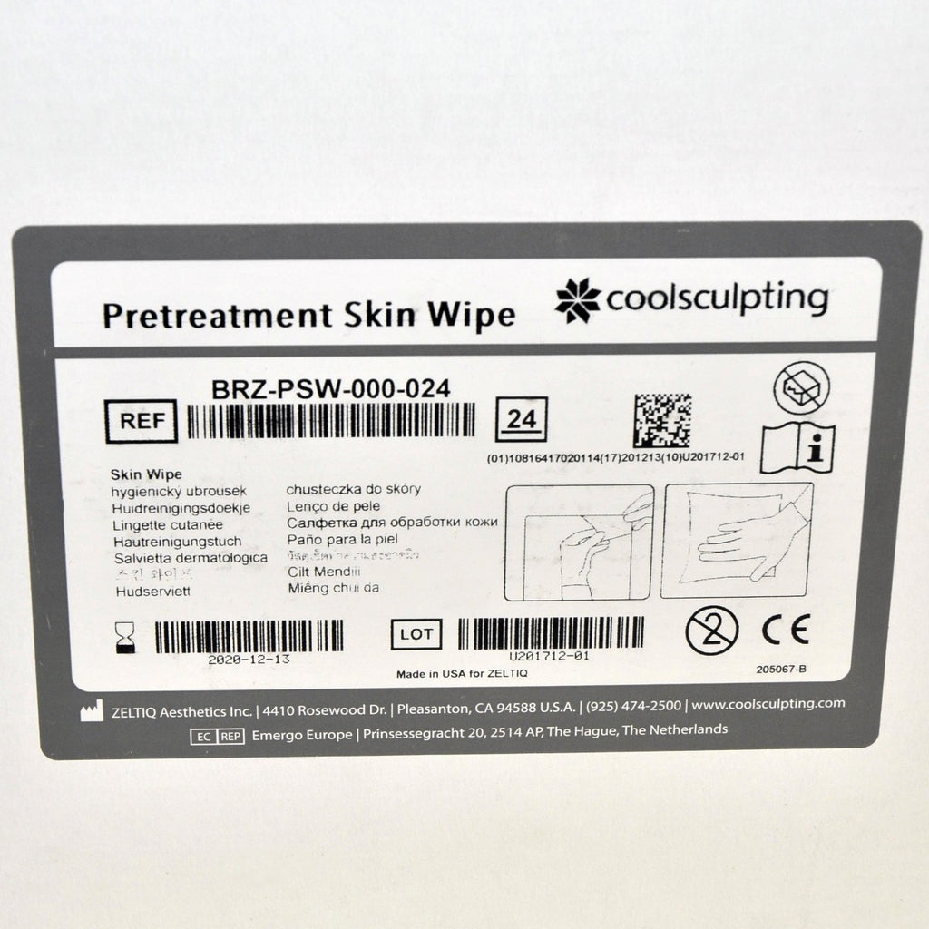 Zeltiq CoolSculpting Pretreatment Skin Wipes BRZ-PSW-000-024 Cool Sculpting x24