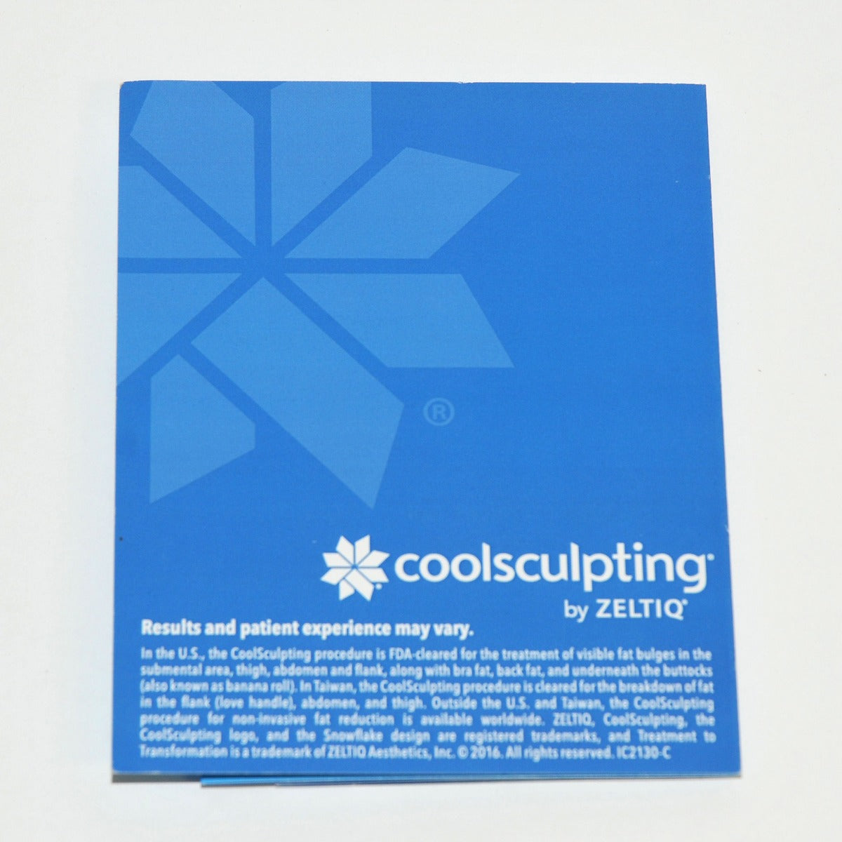 ZELTIQ CoolSculpting CoolSmooth Patient Info Pamphlet Brochure Guide IC2130-C