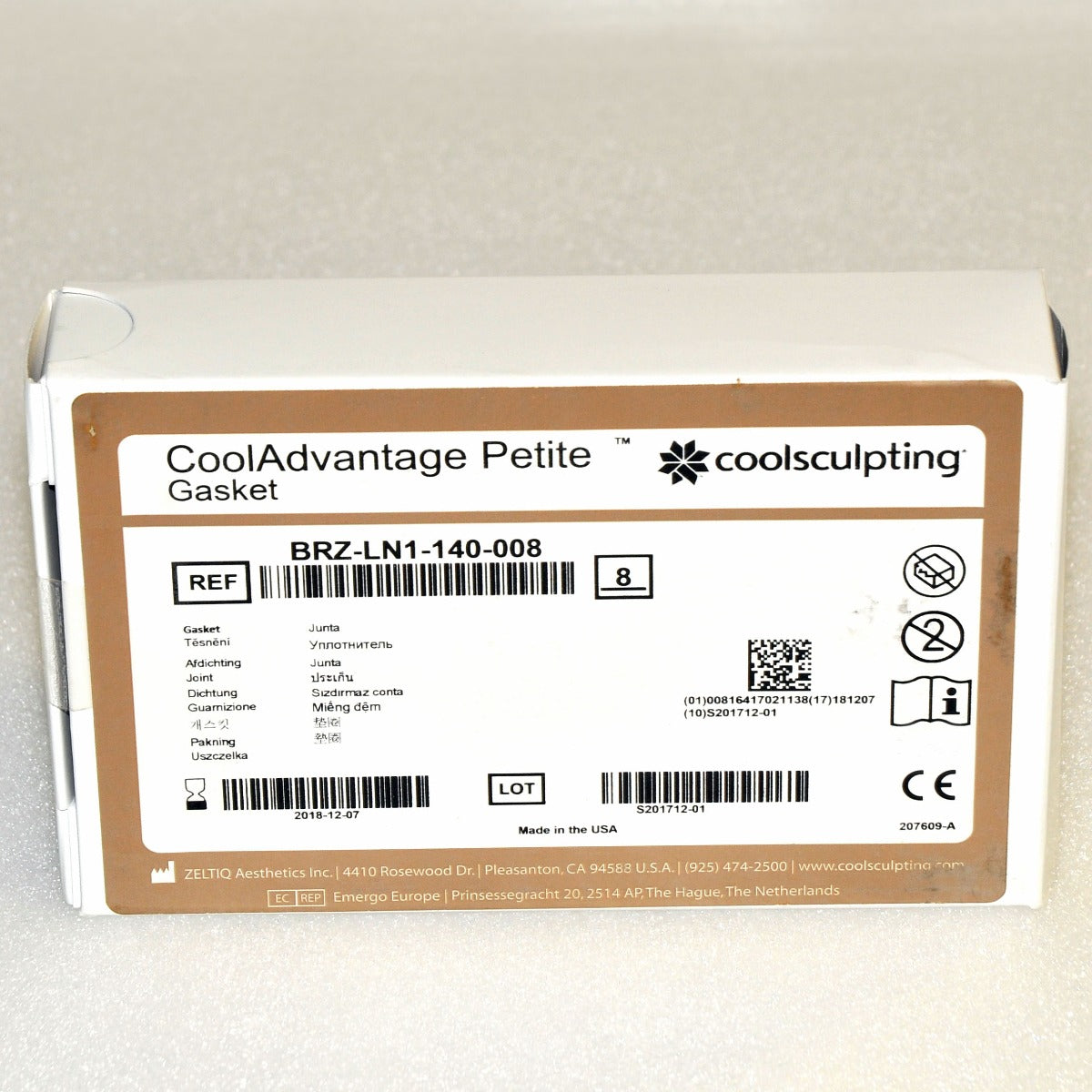 Zeltiq PETITE GASKET CoolSculpting CoolAdvantage BRZ-LN1-140-008 Exp12/18 x8Pcs
