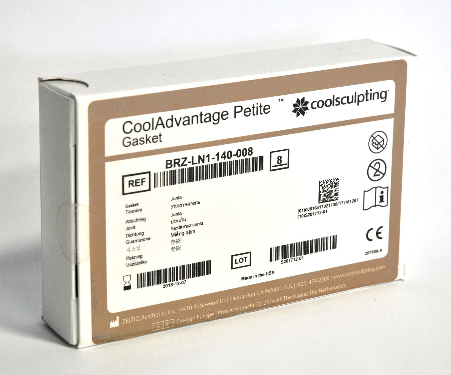 Zeltiq PETITE GASKET CoolSculpting CoolAdvantage BRZ-LN1-140-008 Exp:12/18 x8Pcs