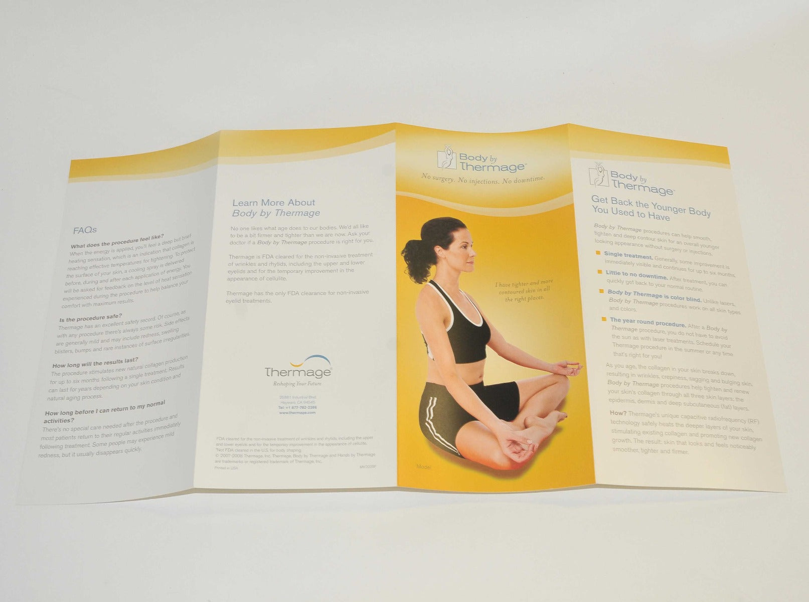Body by Thermage Office Marketing Patient Brochure Wrinkles Rhytids Eyelids x25