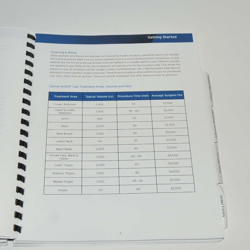 VASER PRACTICE GUIDE Office Setup Marketing Tool Promos Health Fairs Advertising